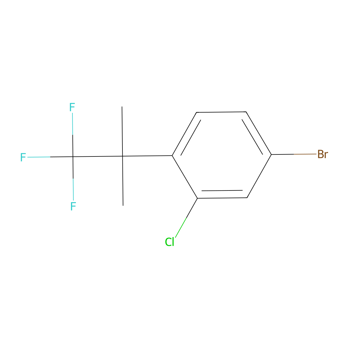 4-Bromo-2-chloro-1-(2,2,2-trifluoro-1,1-dimethyl-ethyl)benzene molecular structure, CAS 3039841-24-9