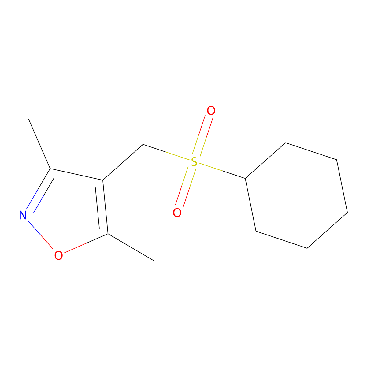 4-[(Cyclohexylsulfonyl)methyl]-3,5-dimethylisoxazole molecular structure, CAS 303985-16-2