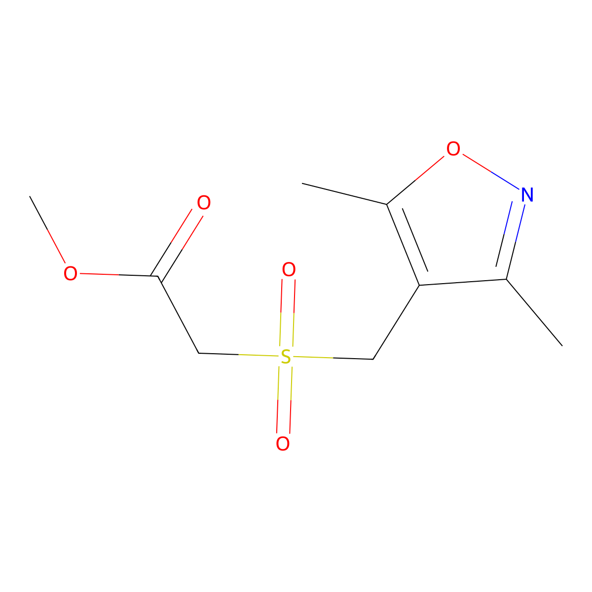 Methyl 2-{[(3,5-dimethyl-4-isoxazolyl)methyl]sulfonyl}acetate molecular structure, CAS 303985-22-0