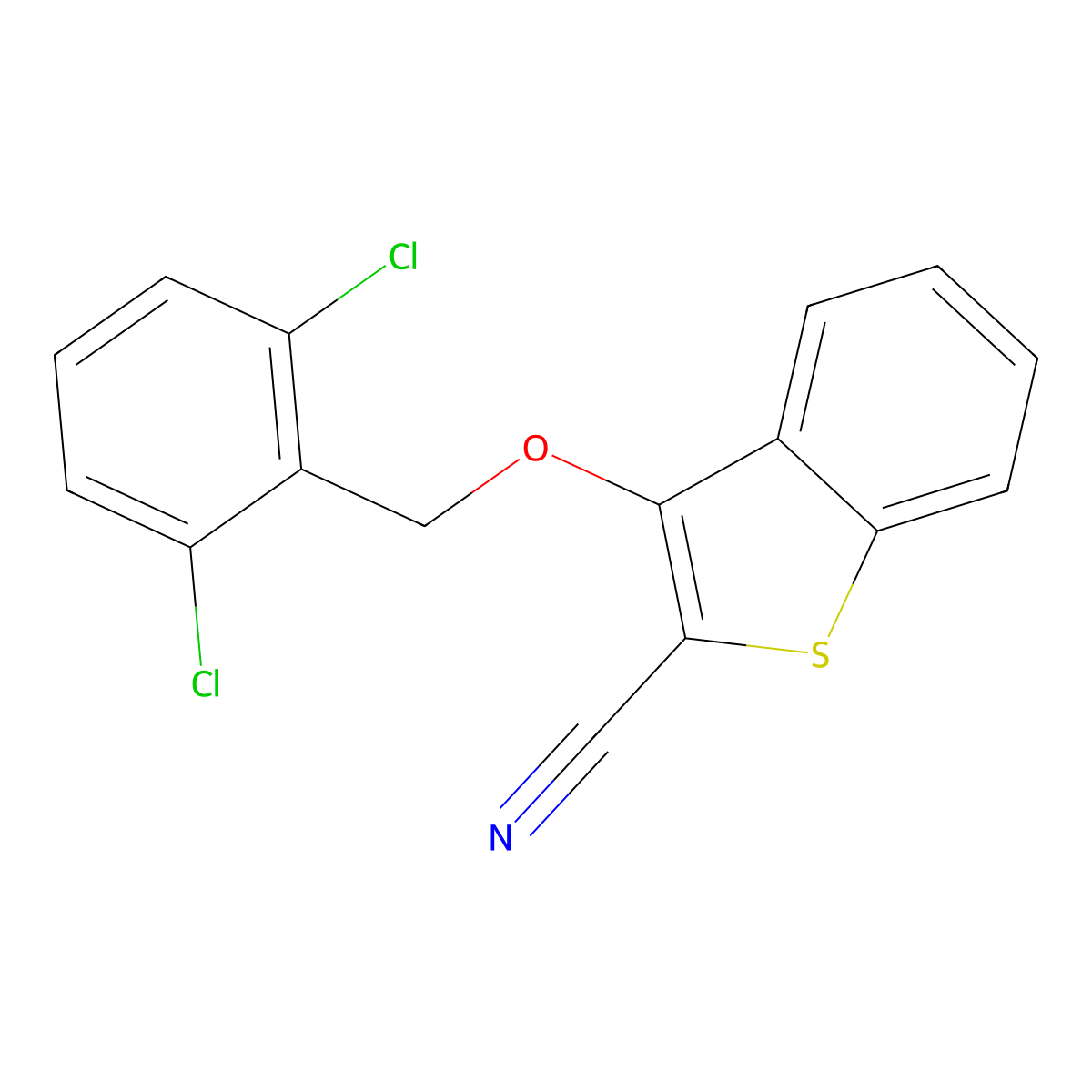 3-[(2,6-Dichlorophenyl)methoxy]-1-benzothiophene-2-carbonitrile molecular structure, CAS 303985-37-7
