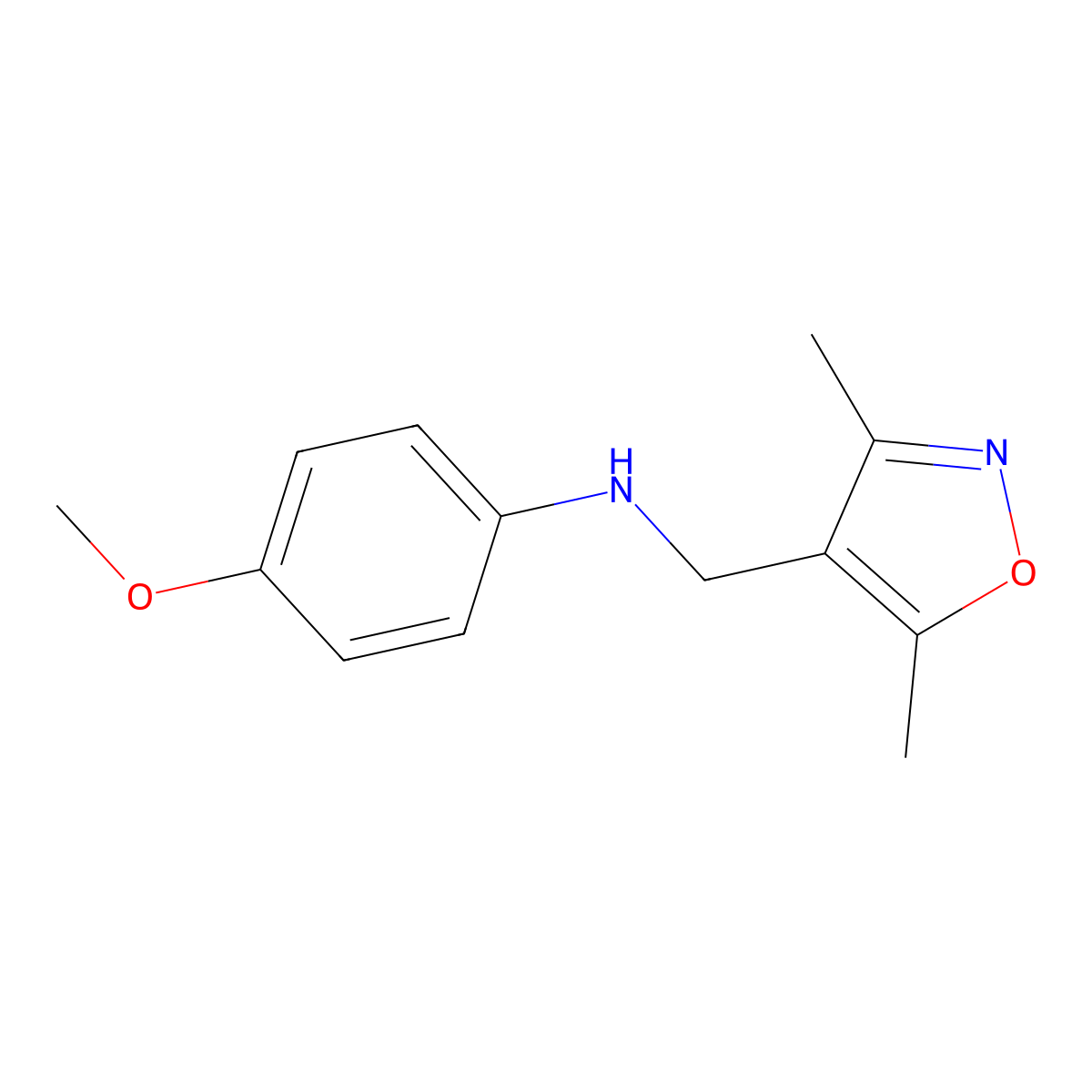 N-[(3,5-dimethyl-1,2-oxazol-4-yl)methyl]-4-methoxyaniline molecular structure, CAS 303985-47-9