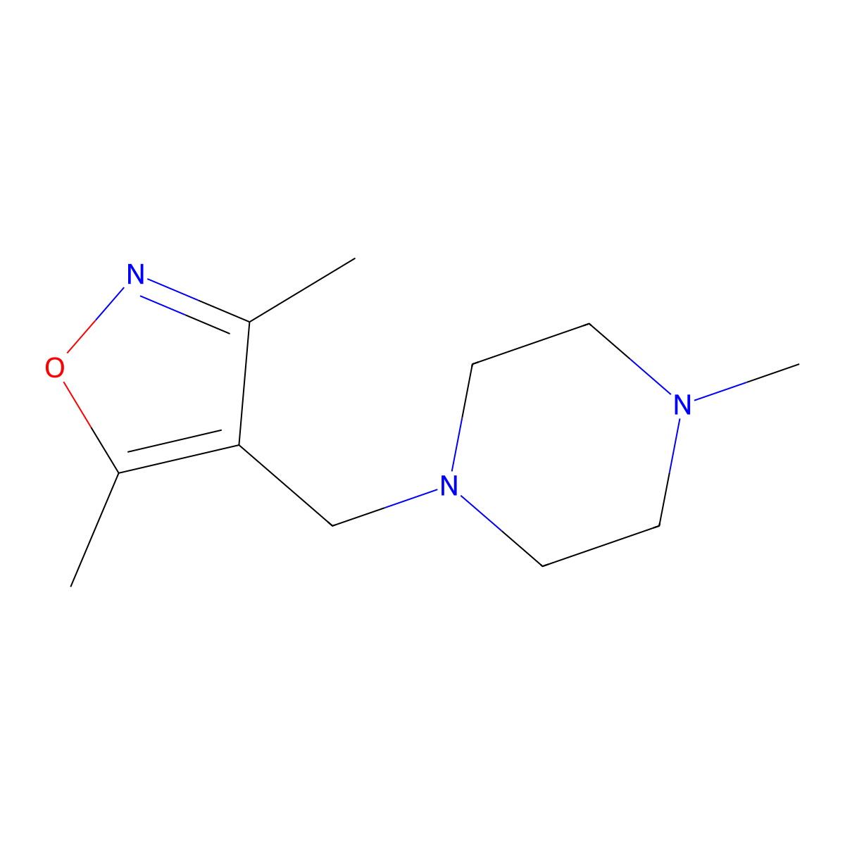 1-[(3,5-Dimethyl-4-isoxazolyl)methyl]-4-methylpiperazine molecular structure, CAS 303985-48-0
