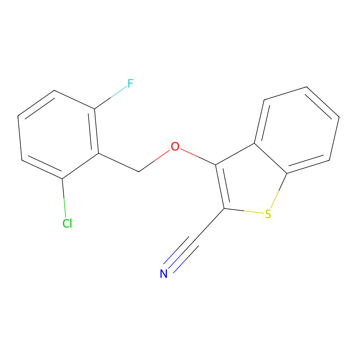 3-[(2-Chloro-6-fluorobenzyl)oxy]-1-benzothiophene-2-carbonitrile molecular structure, CAS 303985-52-6