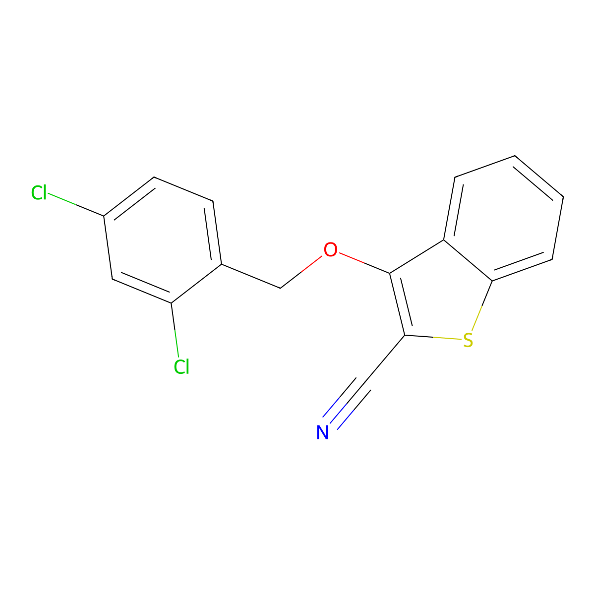 3-[(2,4-Dichlorobenzyl)oxy]-1-benzothiophene-2-carbonitrile molecular structure, CAS 303985-57-1