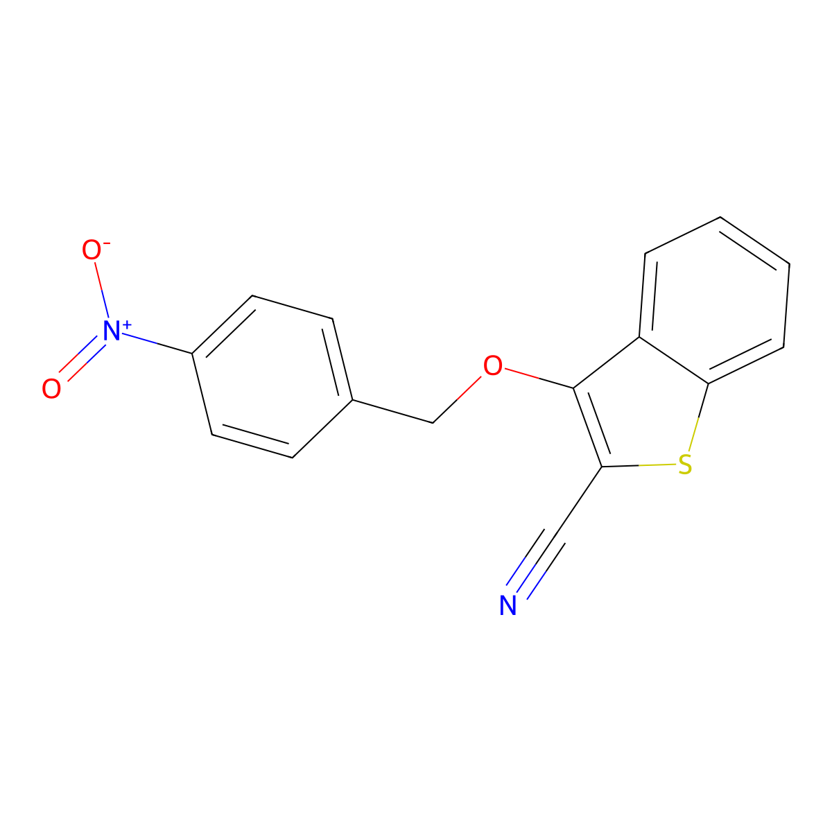 3-[(4-Nitrophenyl)methoxy]-1-benzothiophene-2-carbonitrile molecular structure, CAS 303985-58-2