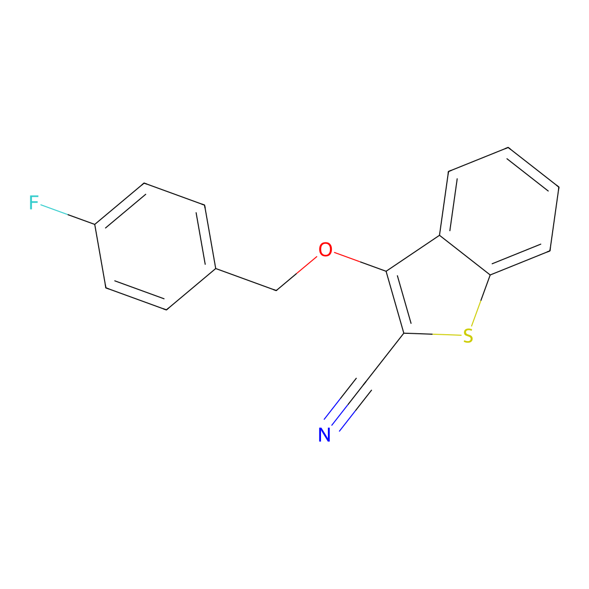 3-[(4-Fluorophenyl)methoxy]-1-benzothiophene-2-carbonitrile molecular structure, CAS 303985-59-3