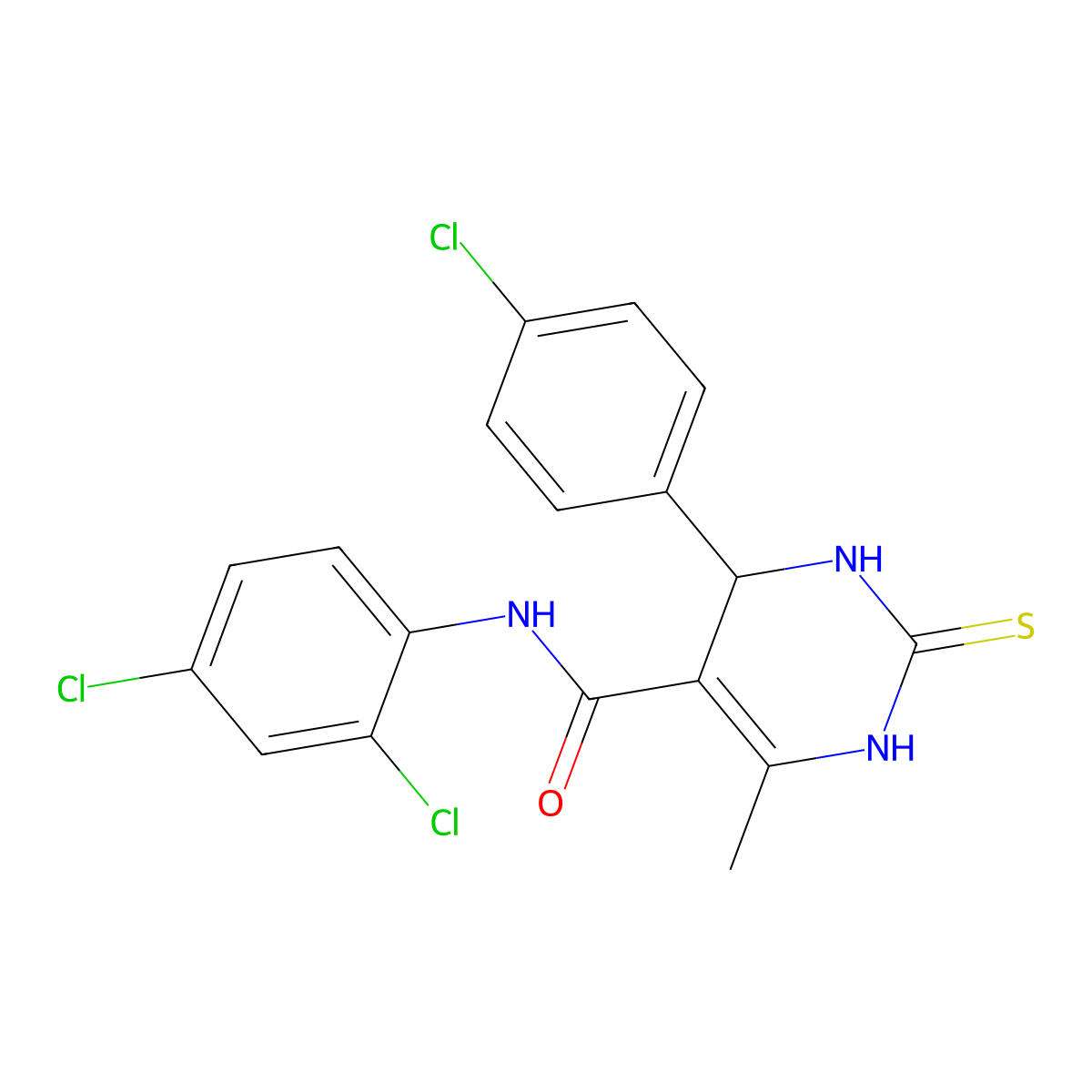 4-(4-chlorophenyl)-N-(2,4-dichlorophenyl)-6-methyl-2-thioxo-1,2,3,4-tetrahydro-5-pyrimidinecarboxamide molecular structure, CAS 303985-85-5