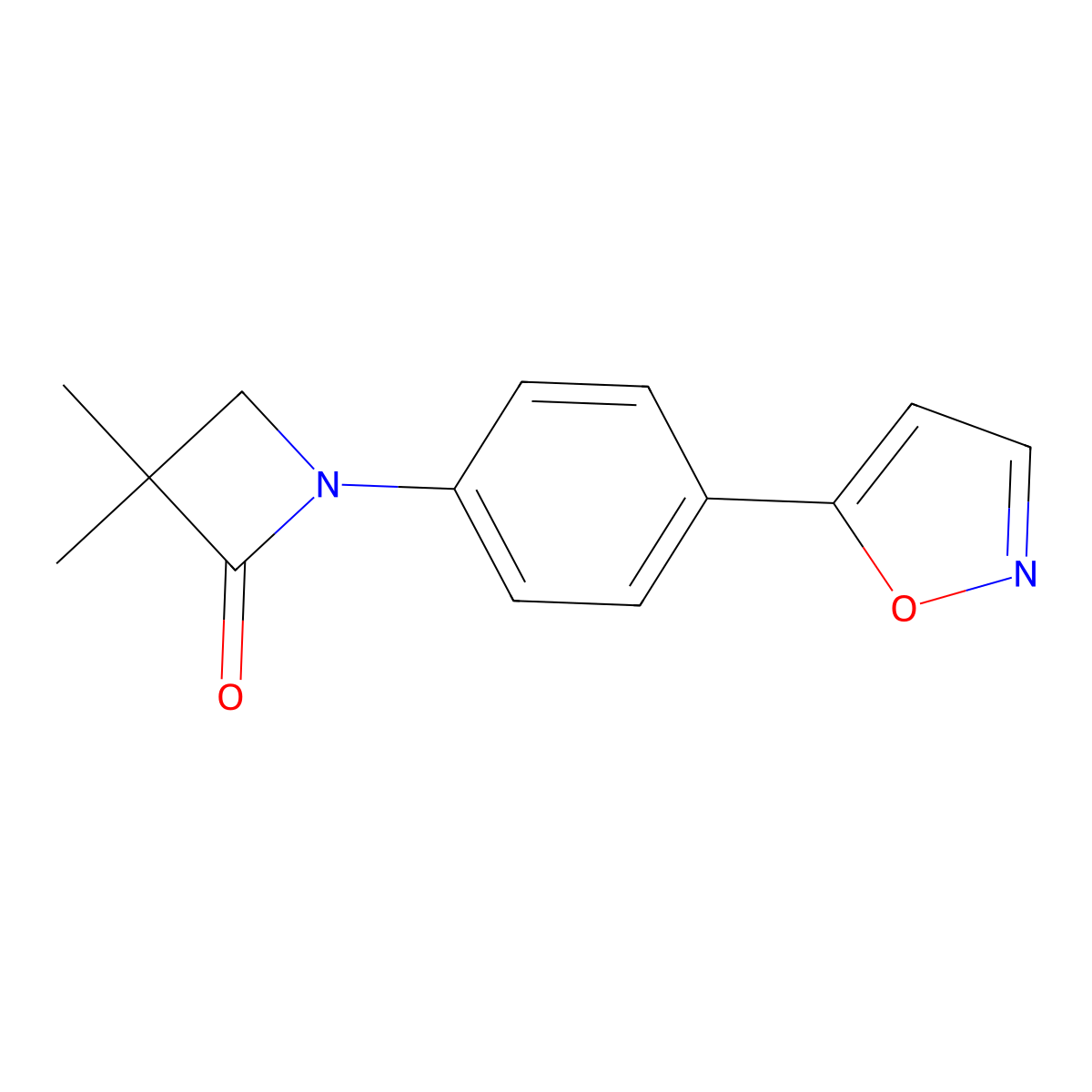 3,3-Dimethyl-1-[4-(1,2-oxazol-5-yl)phenyl]azetidin-2-one molecular structure, CAS 303985-88-8