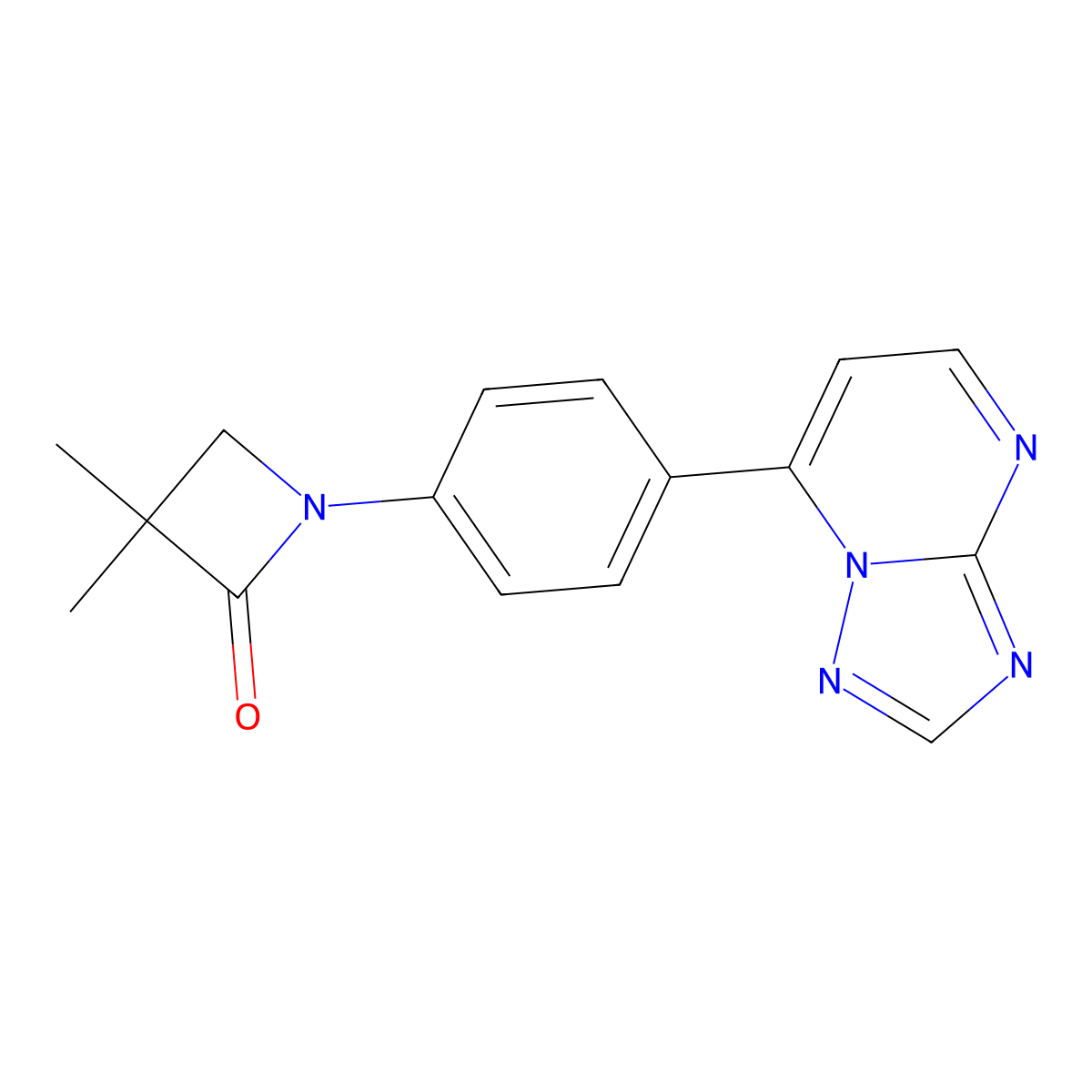 3,3-Dimethyl-1-(4-[1,2,4]triazolo[1,5-a]pyrimidin-7-ylphenyl)-2-azetanone molecular structure, CAS 303985-90-2