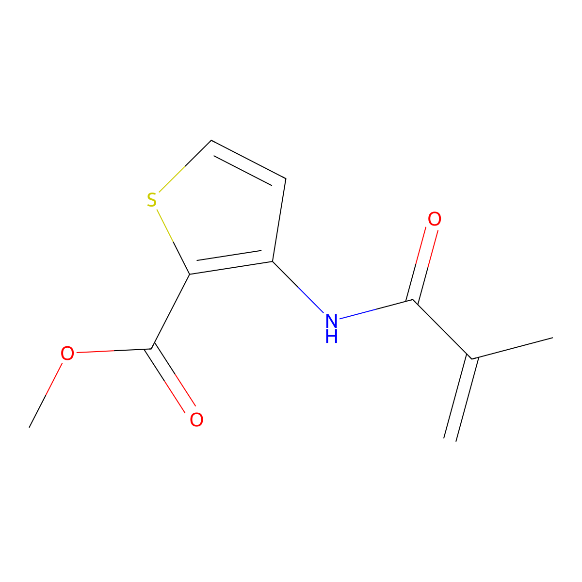 Methyl 3-(methacryloylamino)-2-thiophenecarboxylate molecular structure, CAS 303985-94-6