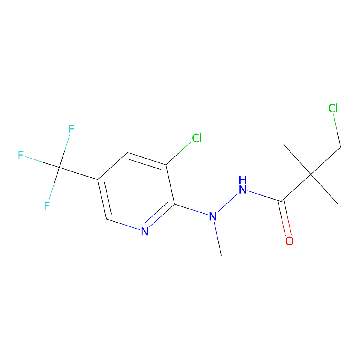 3-chloro-N'-[3-chloro-5-(trifluoromethyl)-2-pyridinyl]-N',2,2-trimethylpropanohydrazide molecular structure, CAS 303985-96-8
