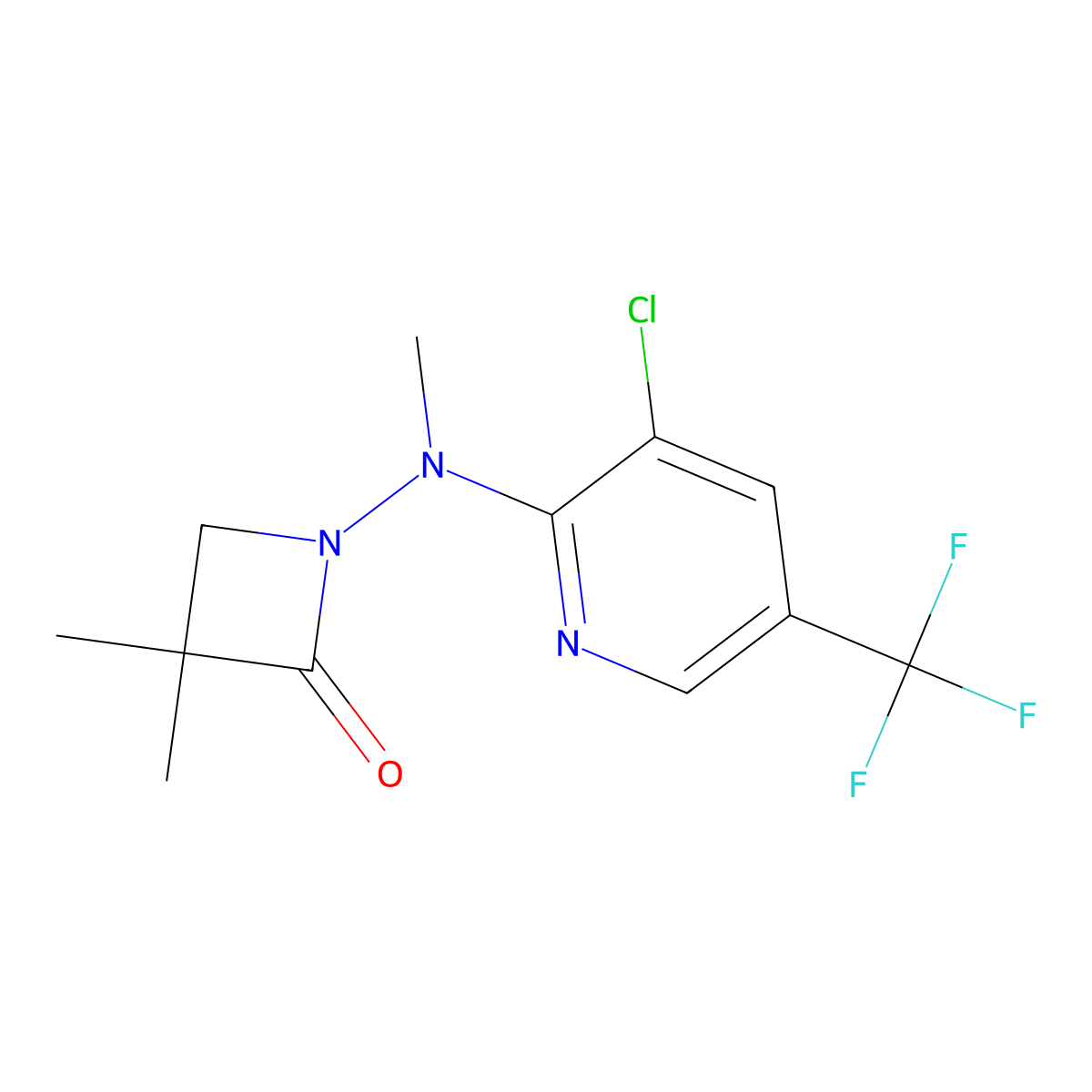1-[[3-Chloro-5-(trifluoromethyl)-2-pyridinyl](methyl)amino]-3,3-dimethyl-2-azetanone molecular structure, CAS 303985-98-0