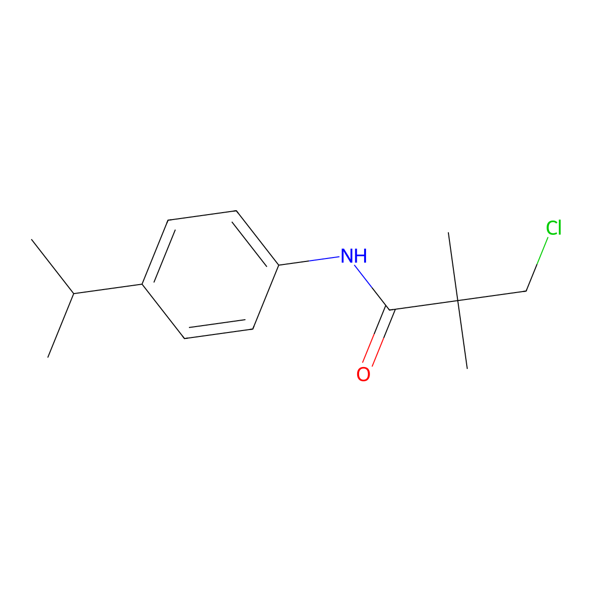 3-chloro-N-(4-isopropylphenyl)-2,2-dimethylpropanamide molecular structure, CAS 303986-03-0