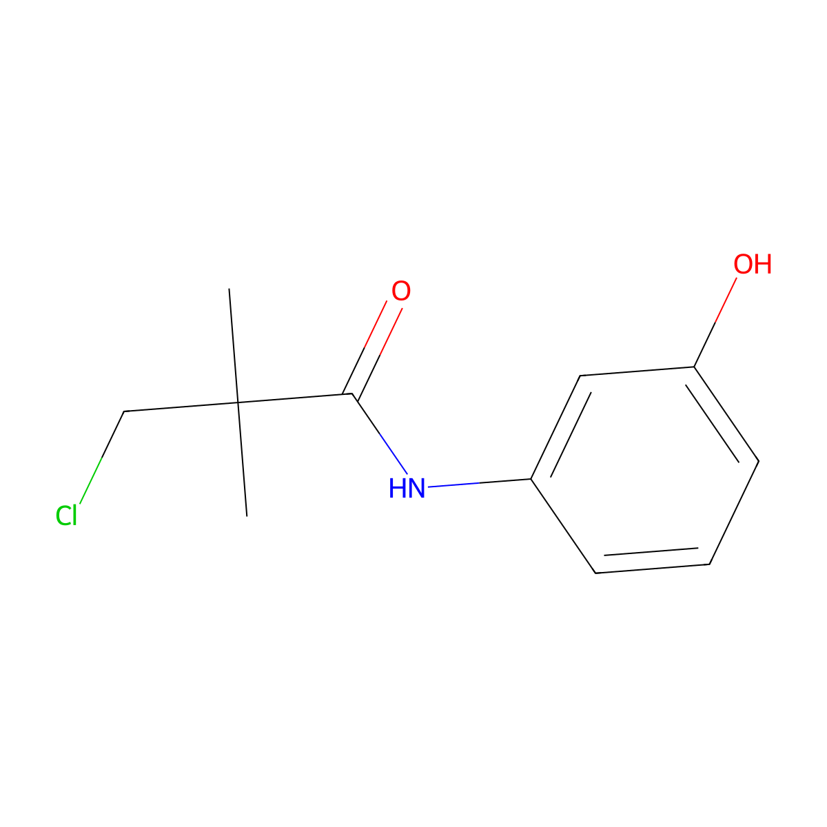 3-chloro-N-(3-hydroxyphenyl)-2,2-dimethylpropanamide molecular structure, CAS 303986-05-2