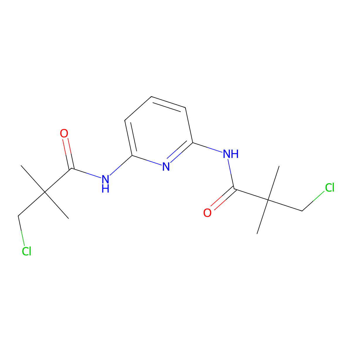 3-chloro-N-{6-[(3-chloro-2,2-dimethylpropanoyl)amino]-2-pyridinyl}-2,2-dimethylpropanamide molecular structure, CAS 303986-09-6