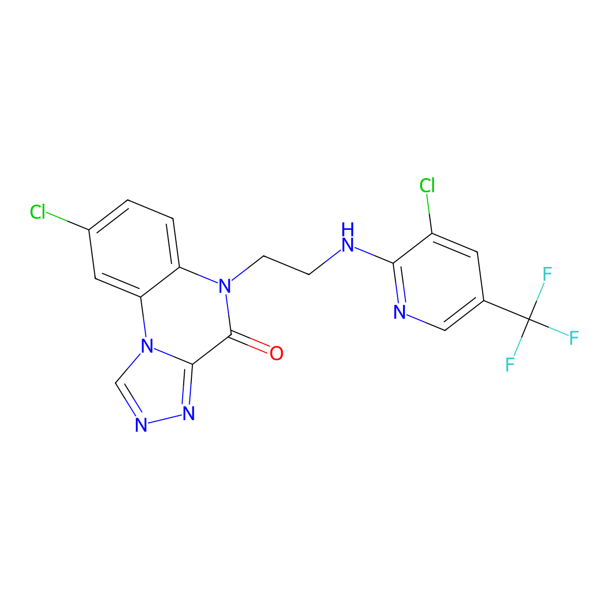 8-chloro-5-(2-{[3-chloro-5-(trifluoromethyl)-2-pyridinyl]amino}ethyl)[1,2,4]triazolo[4,3-a]quinoxalin-4(5H)-one molecular structure, CAS 303986-21-2
