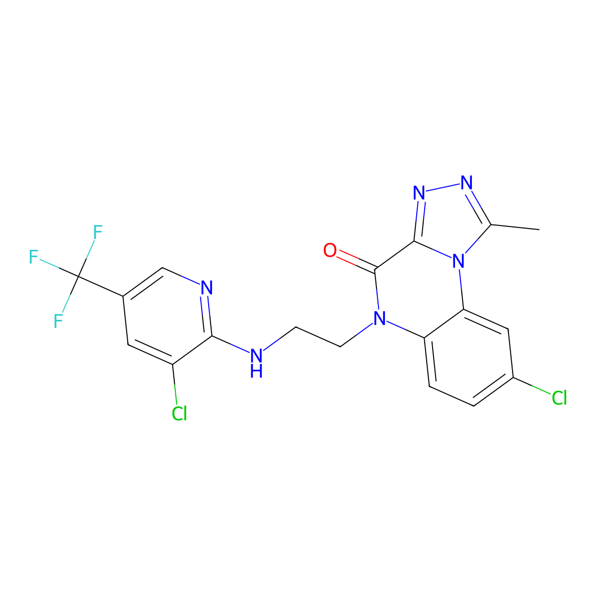 8-chloro-5-(2-{[3-chloro-5-(trifluoromethyl)-2-pyridinyl]amino}ethyl)-1-methyl[1,2,4]triazolo[4,3-a]quinoxalin-4(5H)-one molecular structure, CAS 303986-22-3