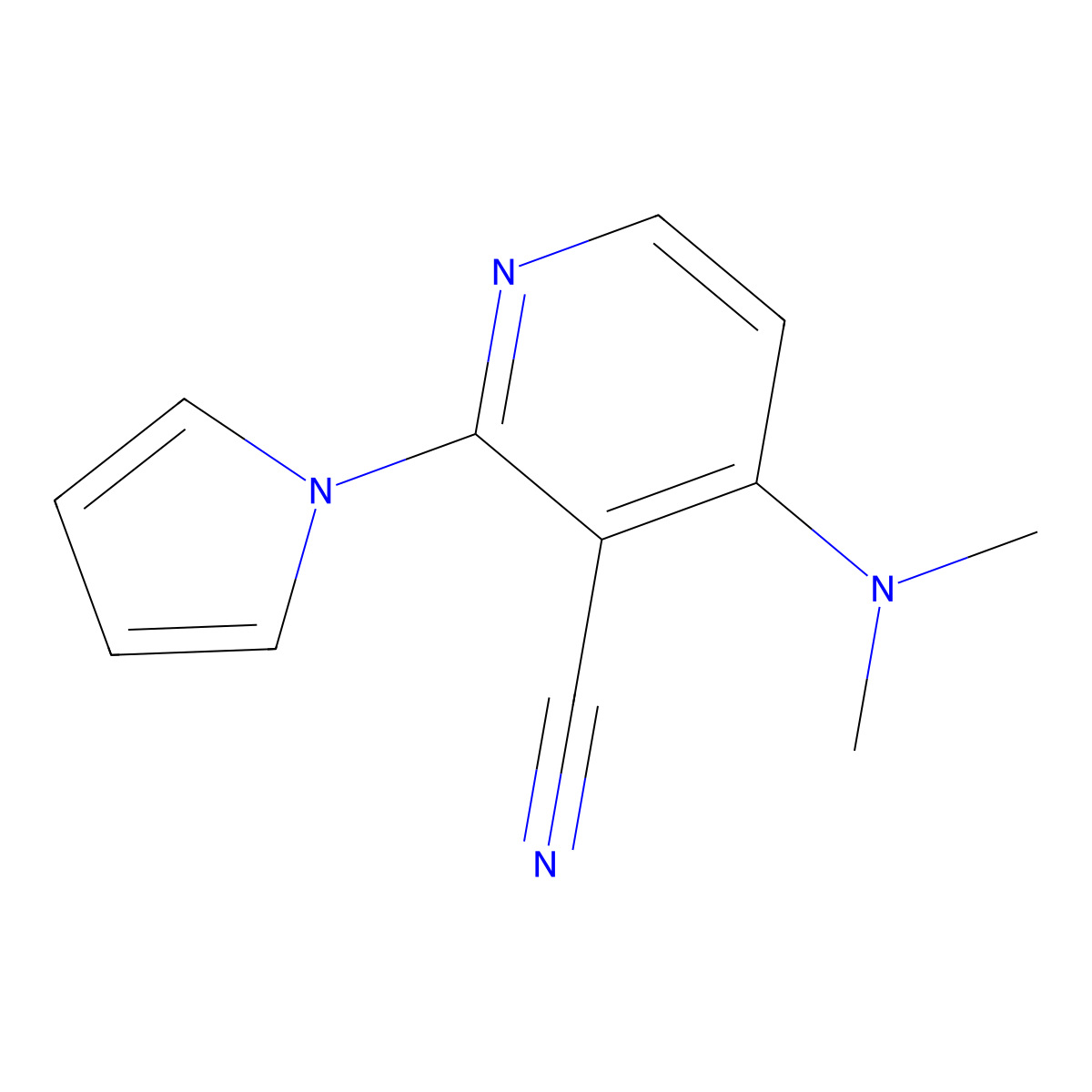 4-(dimethylamino)-2-(1H-pyrrol-1-yl)nicotinonitrile molecular structure, CAS 303986-30-3