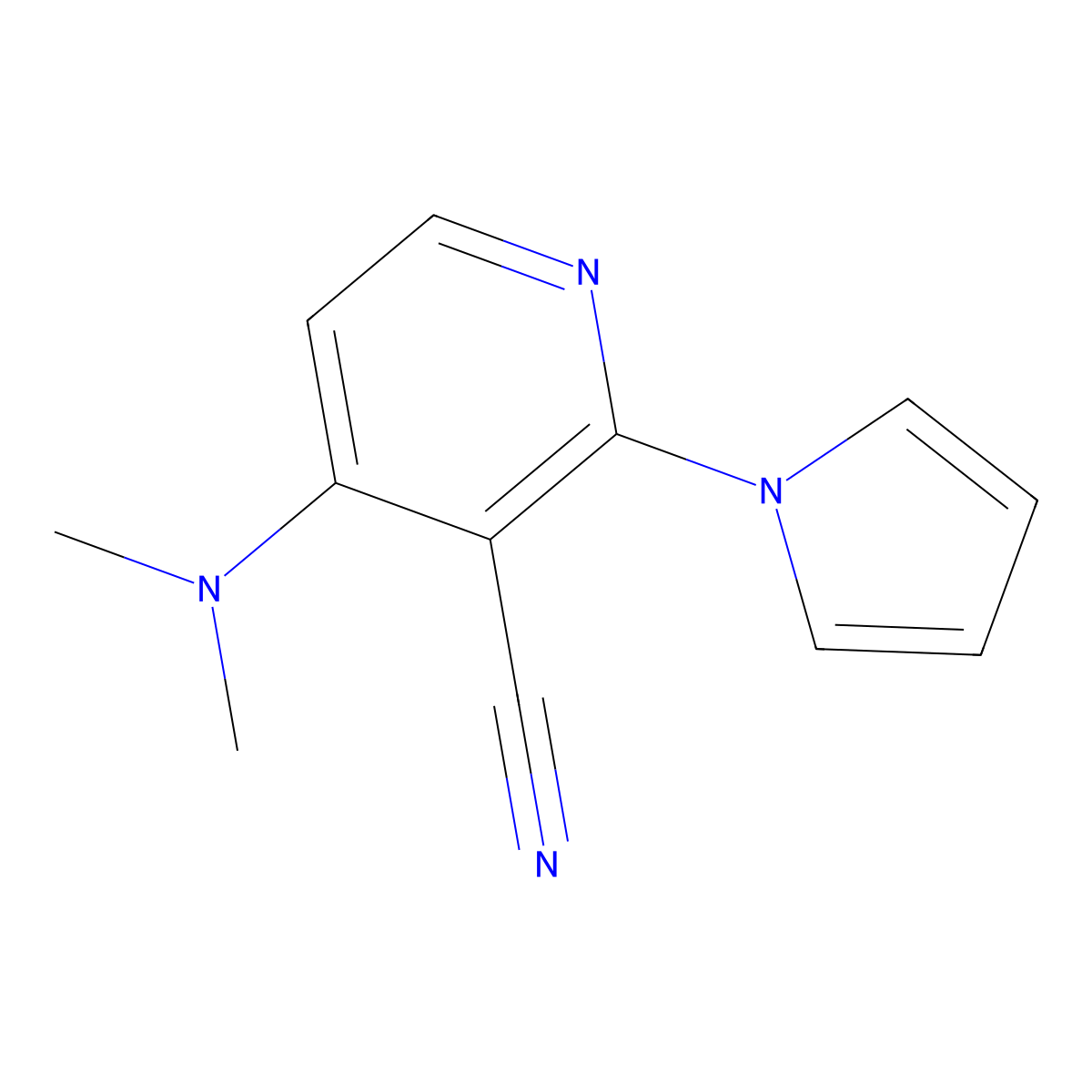 4-(dimethylamino)-2-(1H-pyrrol-1-yl)nicotinonitrile molecular structure, CAS 303986-30-3