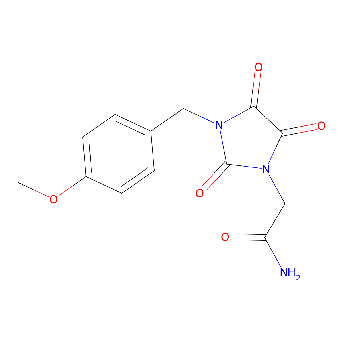 2-[3-(4-Methoxybenzyl)-2,4,5-trioxo-1-imidazolidinyl]acetamide molecular structure, CAS 303986-52-9