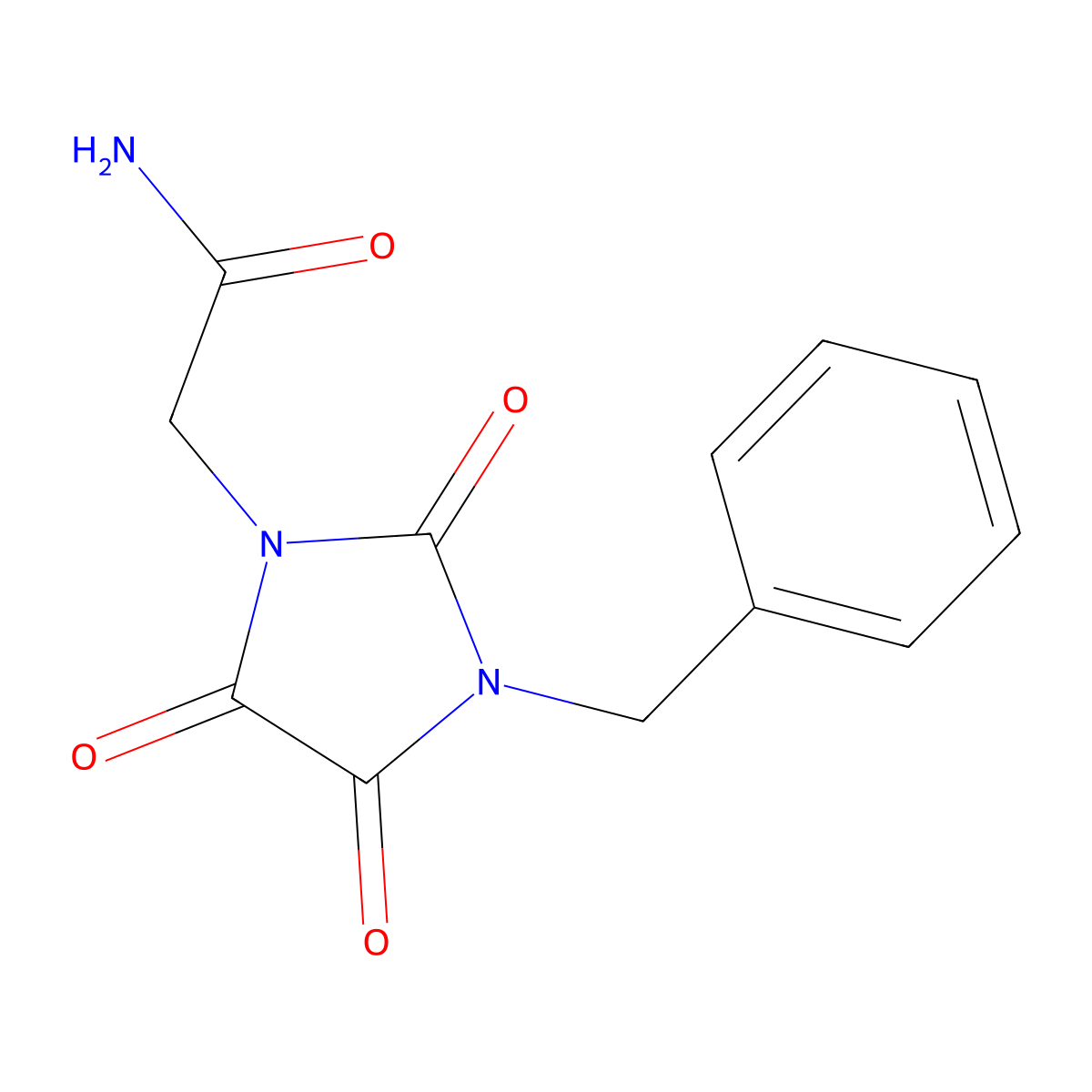 2-(3-Benzyl-2,4,5-trioxoimidazolidin-1-yl)acetamide molecular structure, CAS 303986-66-5