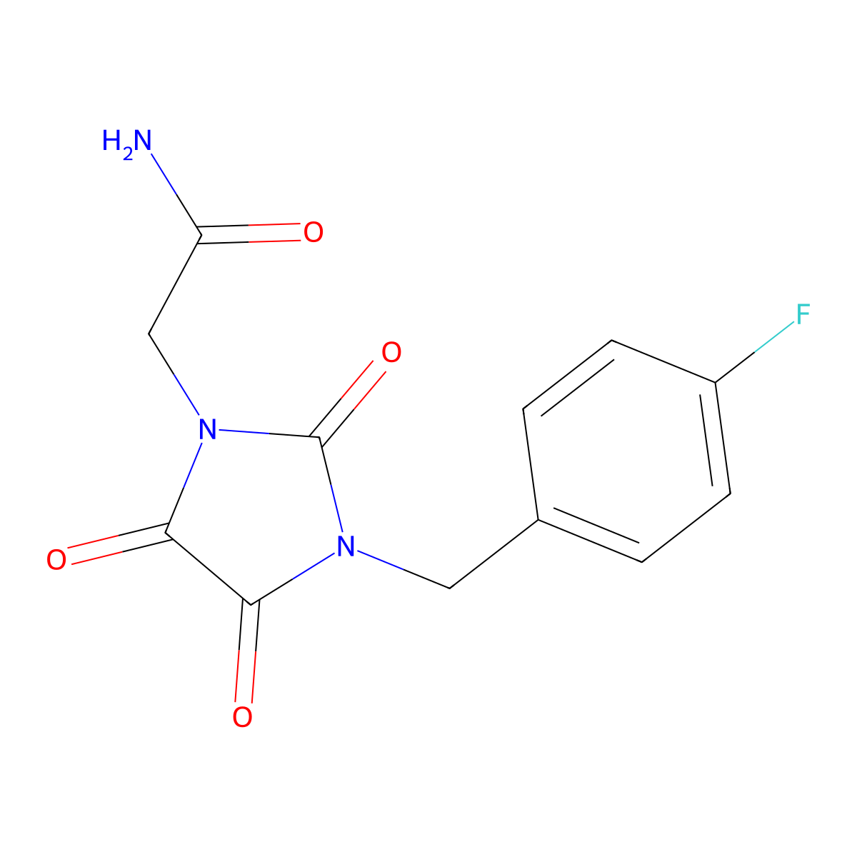 2-[3-(4-Fluorobenzyl)-2,4,5-trioxo-1-imidazolidinyl]acetamide molecular structure, CAS 303986-68-7