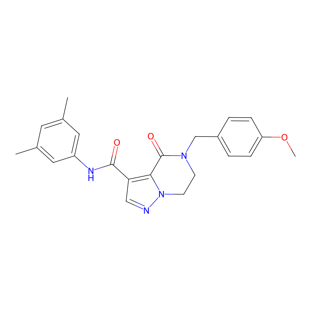 N-(3,5-dimethylphenyl)-5-(4-methoxybenzyl)-4-oxo-4,5,6,7-tetrahydropyrazolo[1,5-a]pyrazine-3-carboxamide molecular structure, CAS 303986-78-9