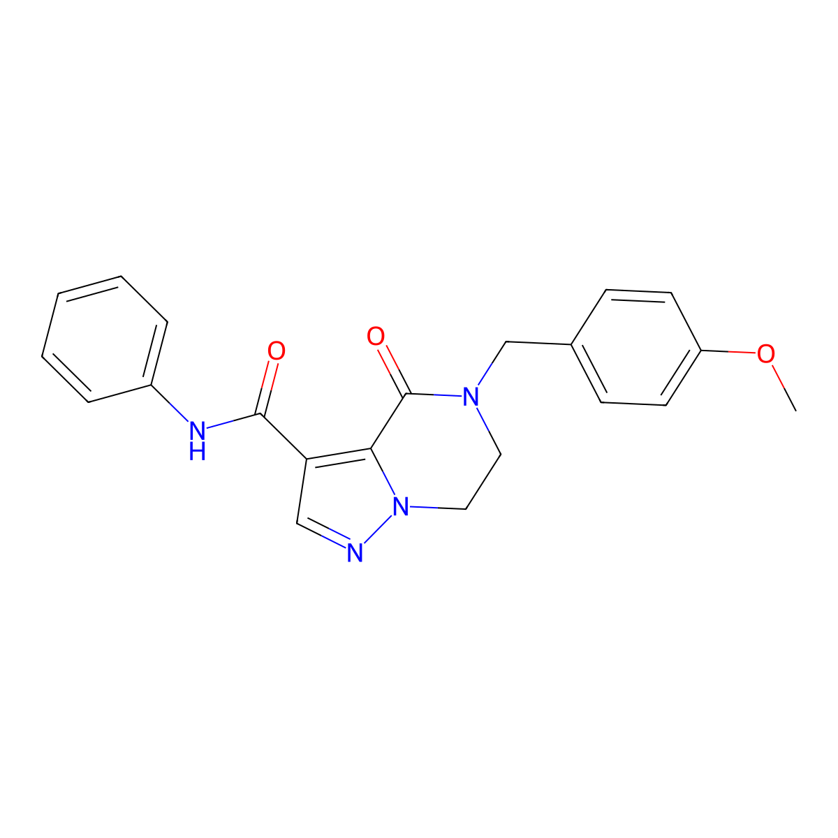 5-(4-methoxybenzyl)-4-oxo-N-phenyl-4,5,6,7-tetrahydropyrazolo[1,5-a]pyrazine-3-carboxamide molecular structure, CAS 303986-79-0