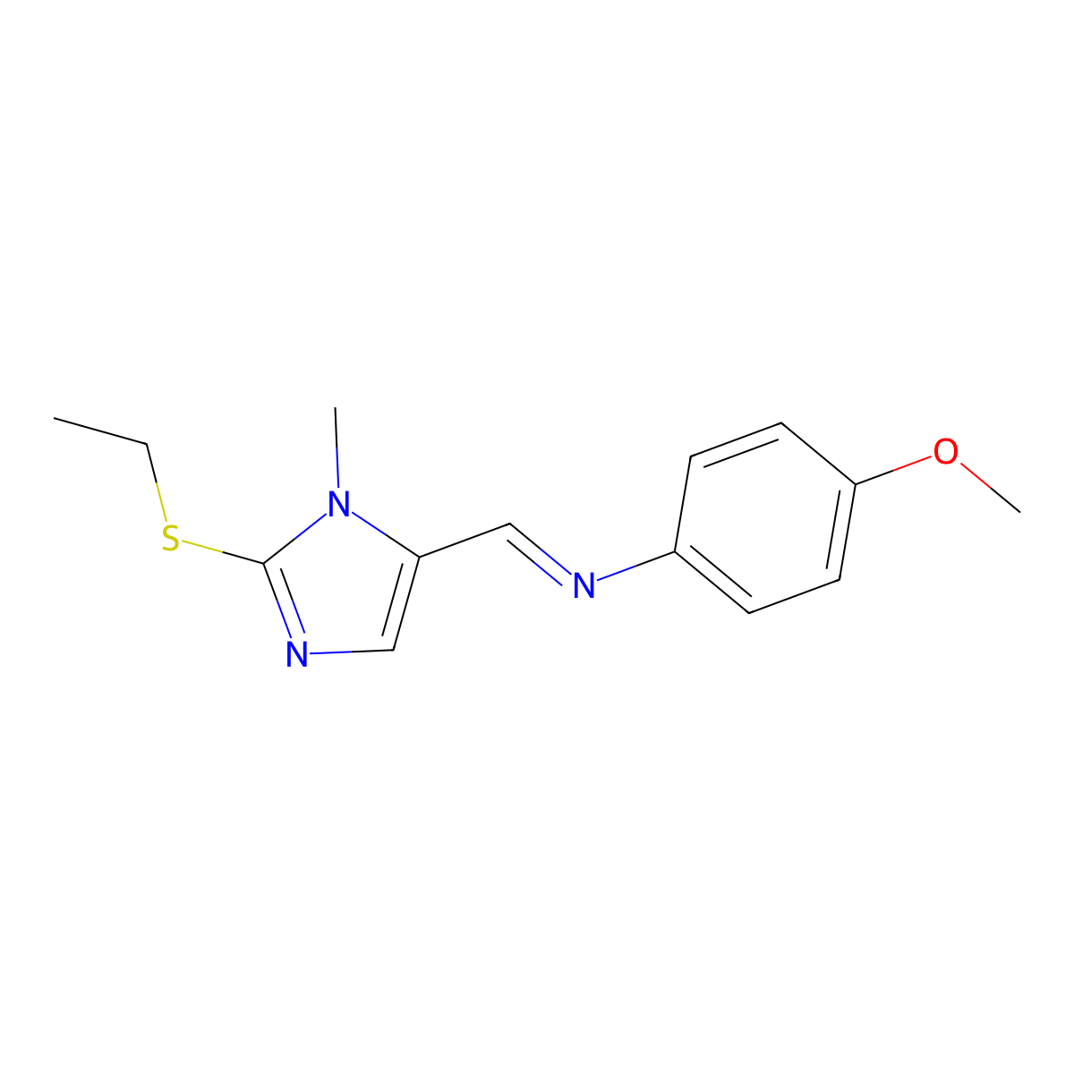 N-{[2-(ethylsulfanyl)-1-methyl-1H-imidazol-5-yl]methylene}-4-methoxyaniline molecular structure, CAS 303986-81-4