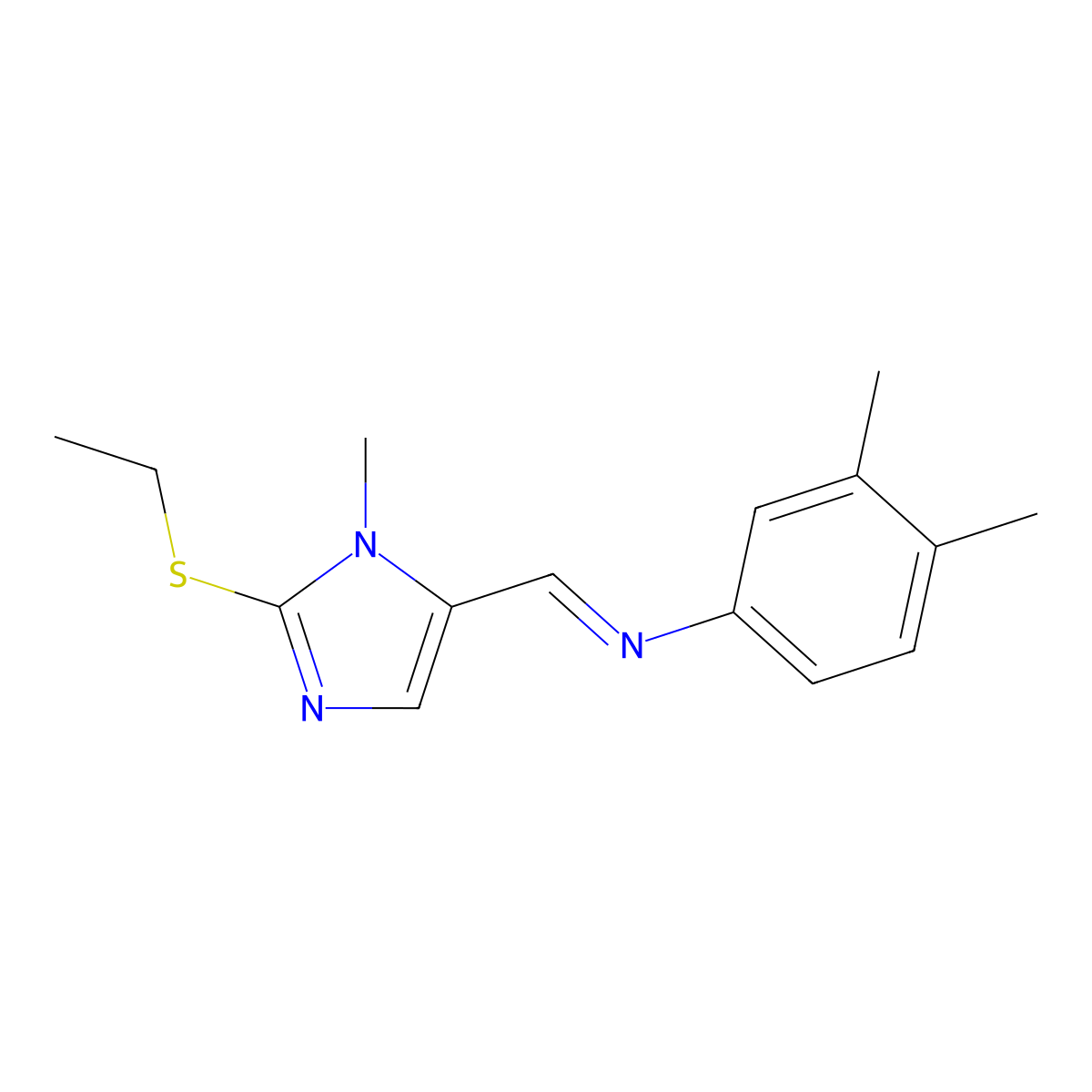 N-{[2-(ethylsulfanyl)-1-methyl-1H-imidazol-5-yl]methylene}-3,4-dimethylaniline molecular structure, CAS 303986-84-7