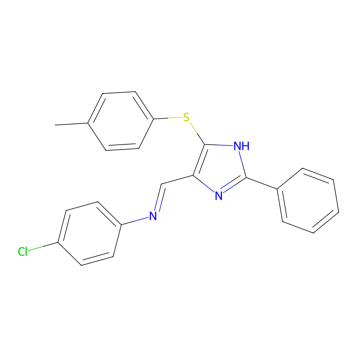 4-chloro-N-({5-[(4-methylphenyl)sulfanyl]-2-phenyl-1H-imidazol-4-yl}methylene)aniline molecular structure, CAS 303986-87-0