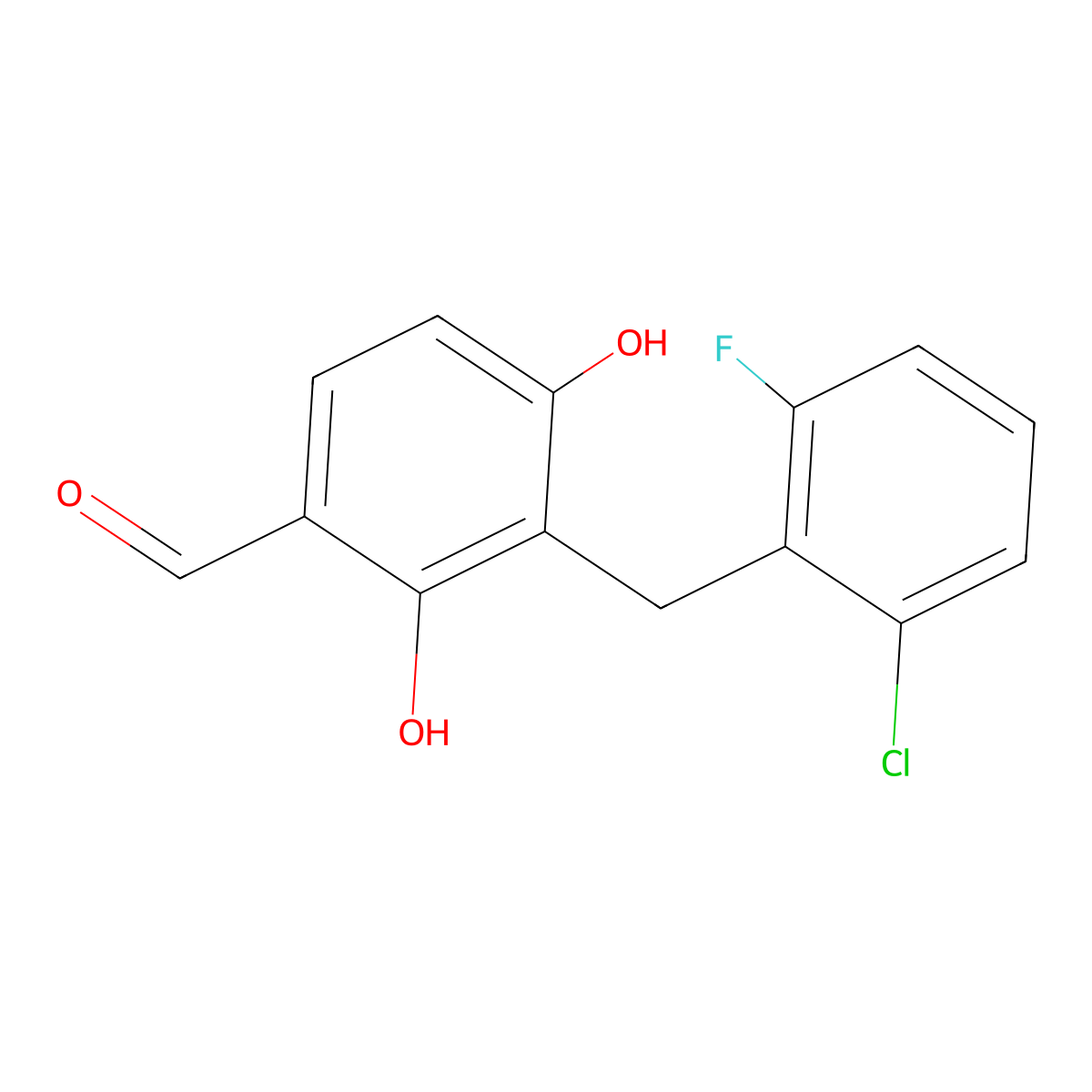 3-[(2-Chloro-6-fluorophenyl)methyl]-2,4-dihydroxybenzaldehyde molecular structure, CAS 303986-89-2