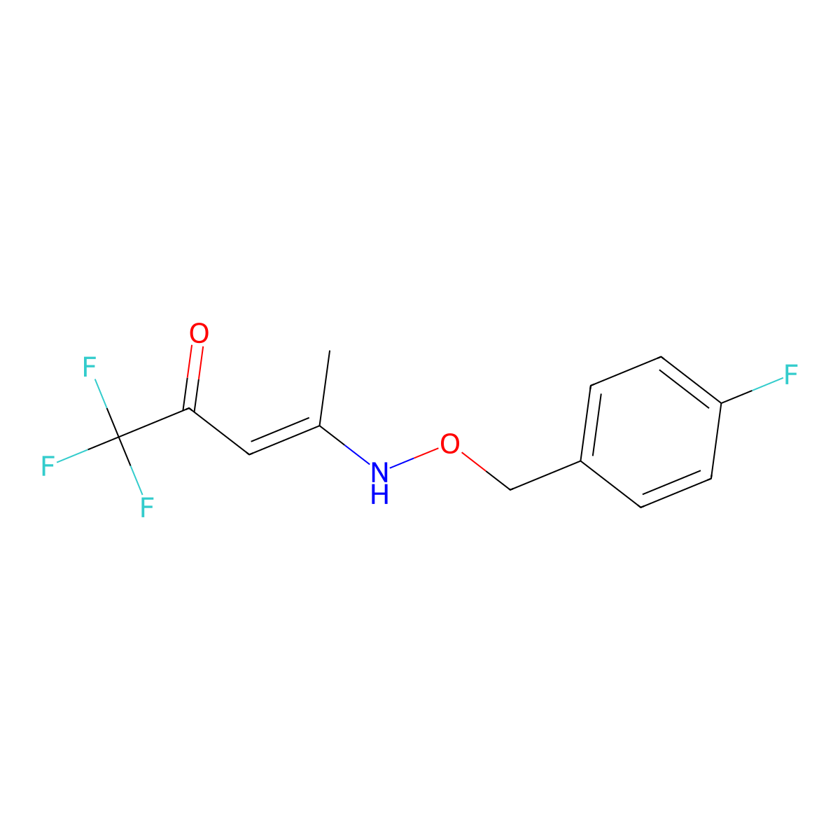 (E)-1,1,1-trifluoro-4-[(4-fluorophenyl)methoxyamino]pent-3-en-2-one molecular structure, CAS 303986-96-1