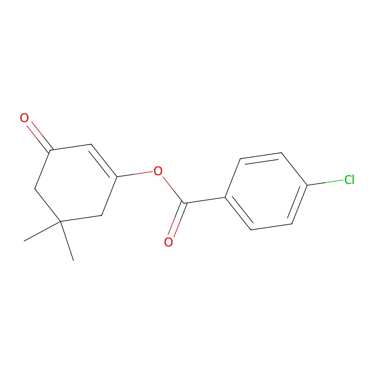 5,5-Dimethyl-3-oxo-1-cyclohexenyl 4-chlorobenzenecarboxylate molecular structure, CAS 303987-01-1