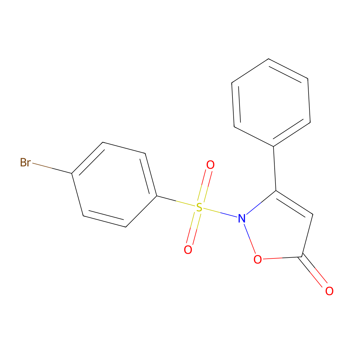 2-[(4-bromophenyl)sulfonyl]-3-phenyl-5(2H)-isoxazolone molecular structure, CAS 303987-05-5