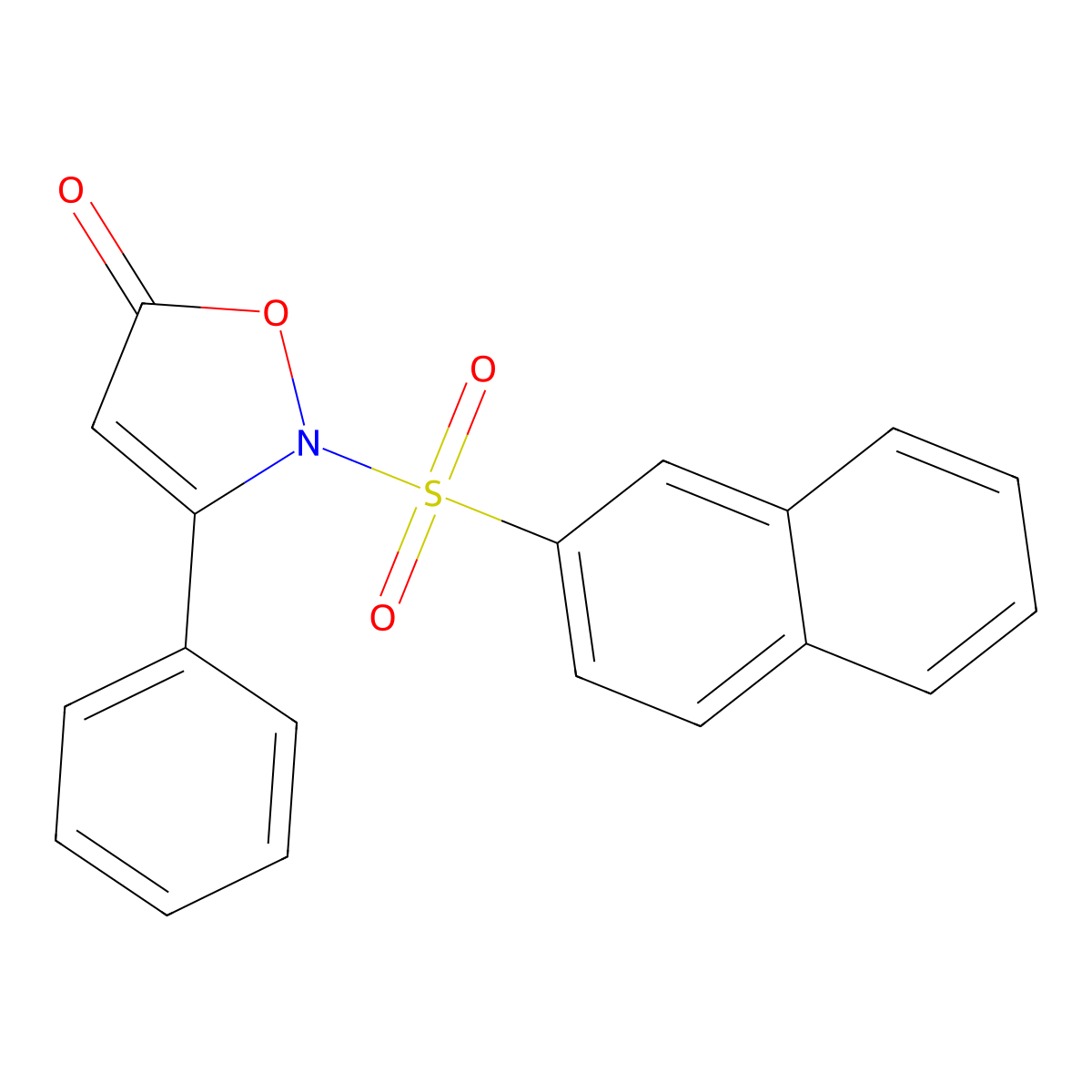 2-(2-naphthylsulfonyl)-3-phenyl-5(2H)-isoxazolone molecular structure, CAS 303987-08-8