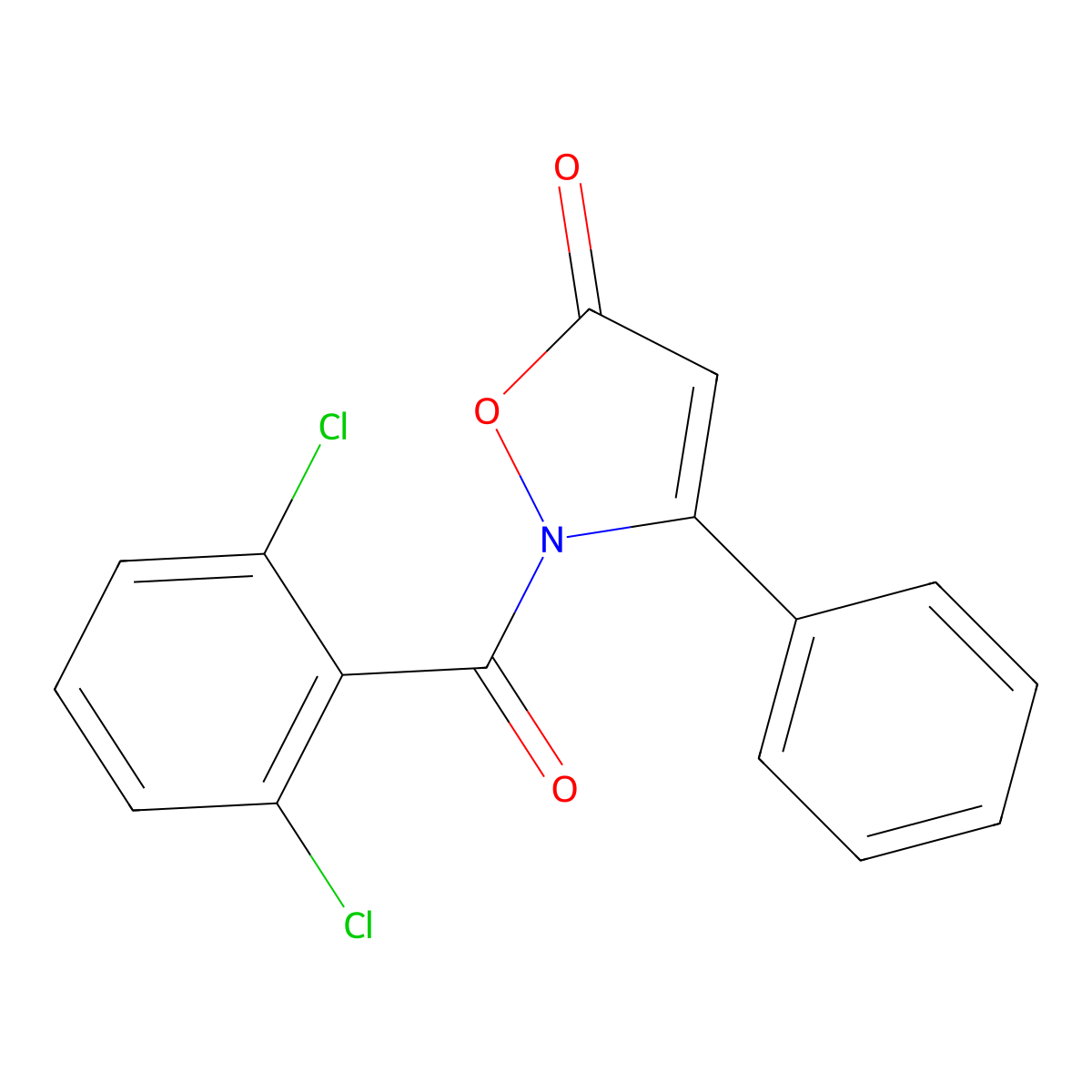 2-(2,6-dichlorobenzoyl)-3-phenyl-5(2H)-isoxazolone molecular structure, CAS 303987-09-9