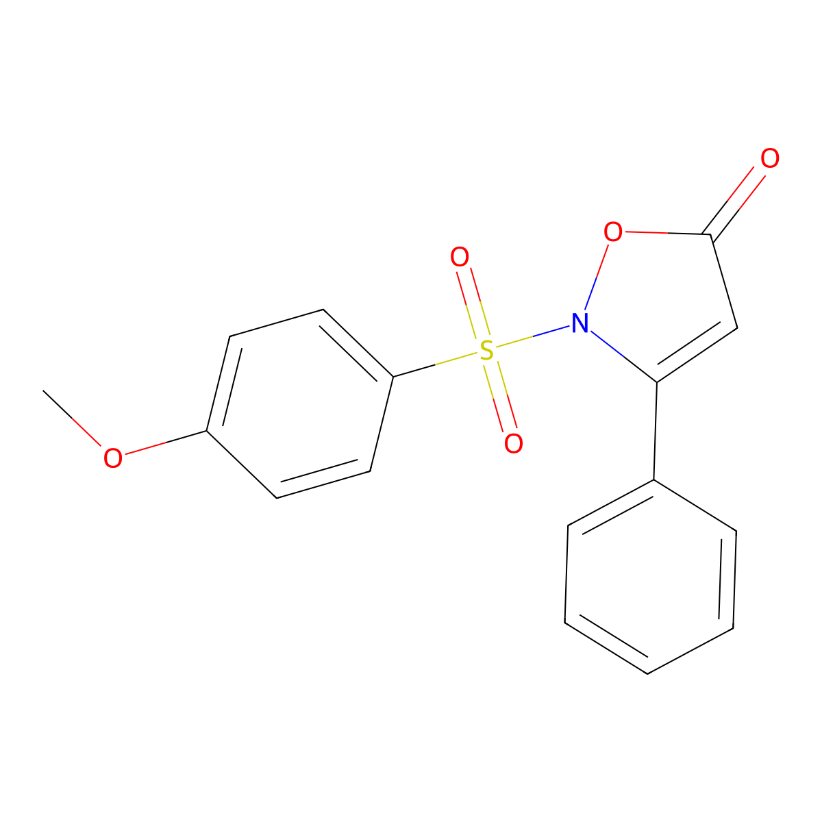2-[(4-methoxyphenyl)sulfonyl]-3-phenyl-5(2H)-isoxazolone molecular structure, CAS 303987-11-3