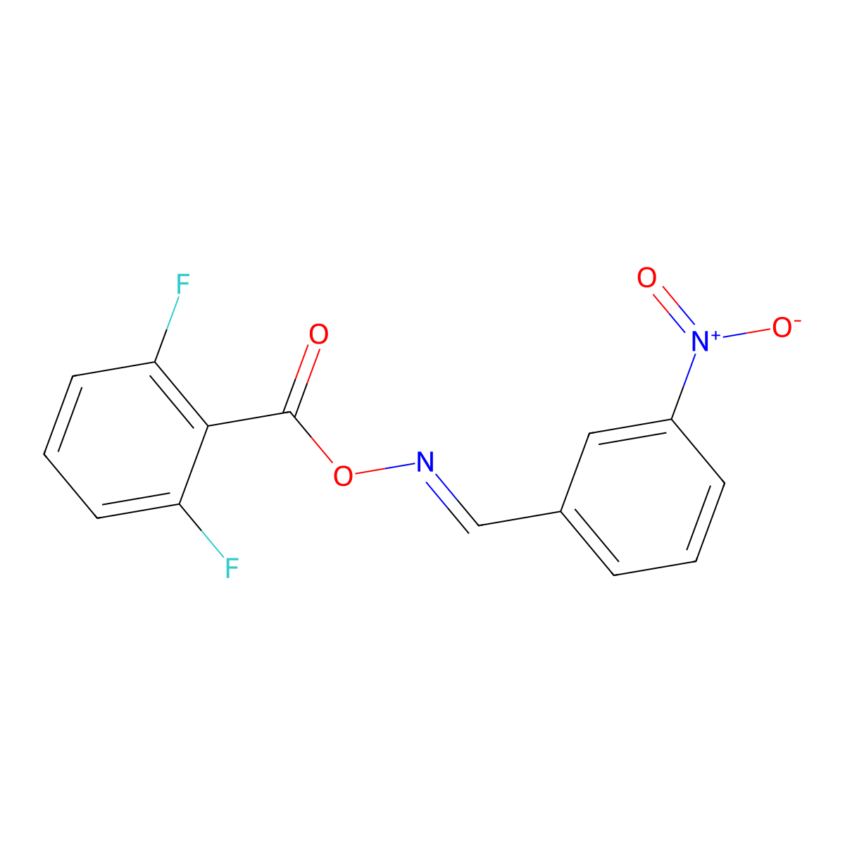 N-[(2,6-difluorobenzoyl)oxy]-N-[(E)-(3-nitrophenyl)methylidene]amine molecular structure, CAS 303987-13-5
