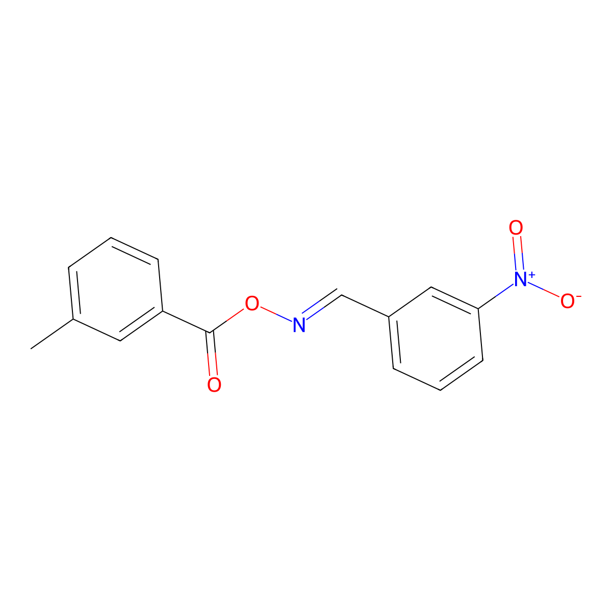 1-({[(3-Methylbenzoyl)oxy]imino}methyl)-3-nitrobenzene molecular structure, CAS 303987-16-8