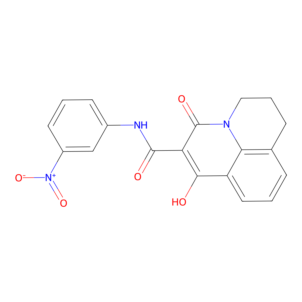 7-hydroxy-N-(3-nitrophenyl)-5-oxo-2,3-dihydro-1H,5H-pyrido[3,2,1-ij]quinoline-6-carboxamide molecular structure, CAS 303987-19-1