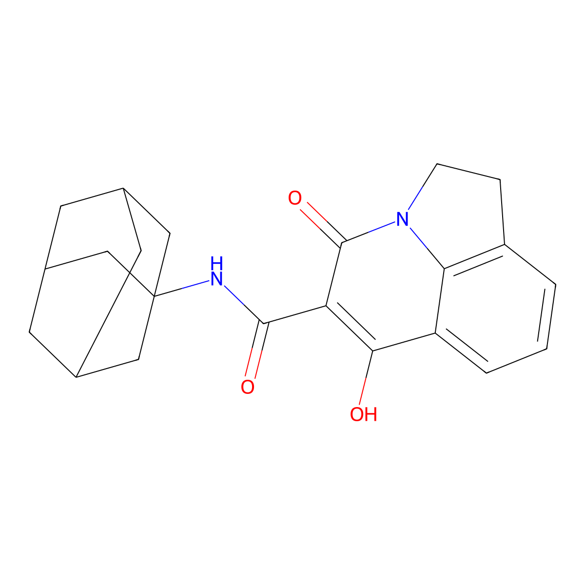 N-(1-adamantyl)-6-hydroxy-4-oxo-1,2-dihydro-4H-pyrrolo[3,2,1-ij]quinoline-5-carboxamide molecular structure, CAS 303987-23-7