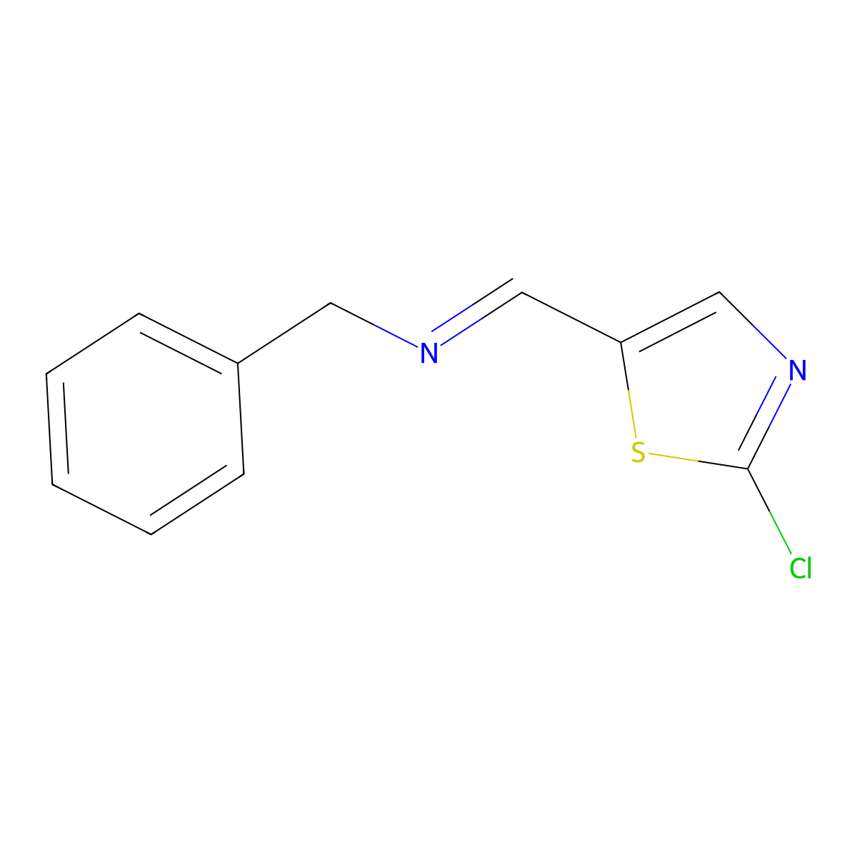 N-[(E)-(2-chloro-1,3-thiazol-5-yl)methylidene](phenyl)methanamine molecular structure, CAS 303987-27-1
