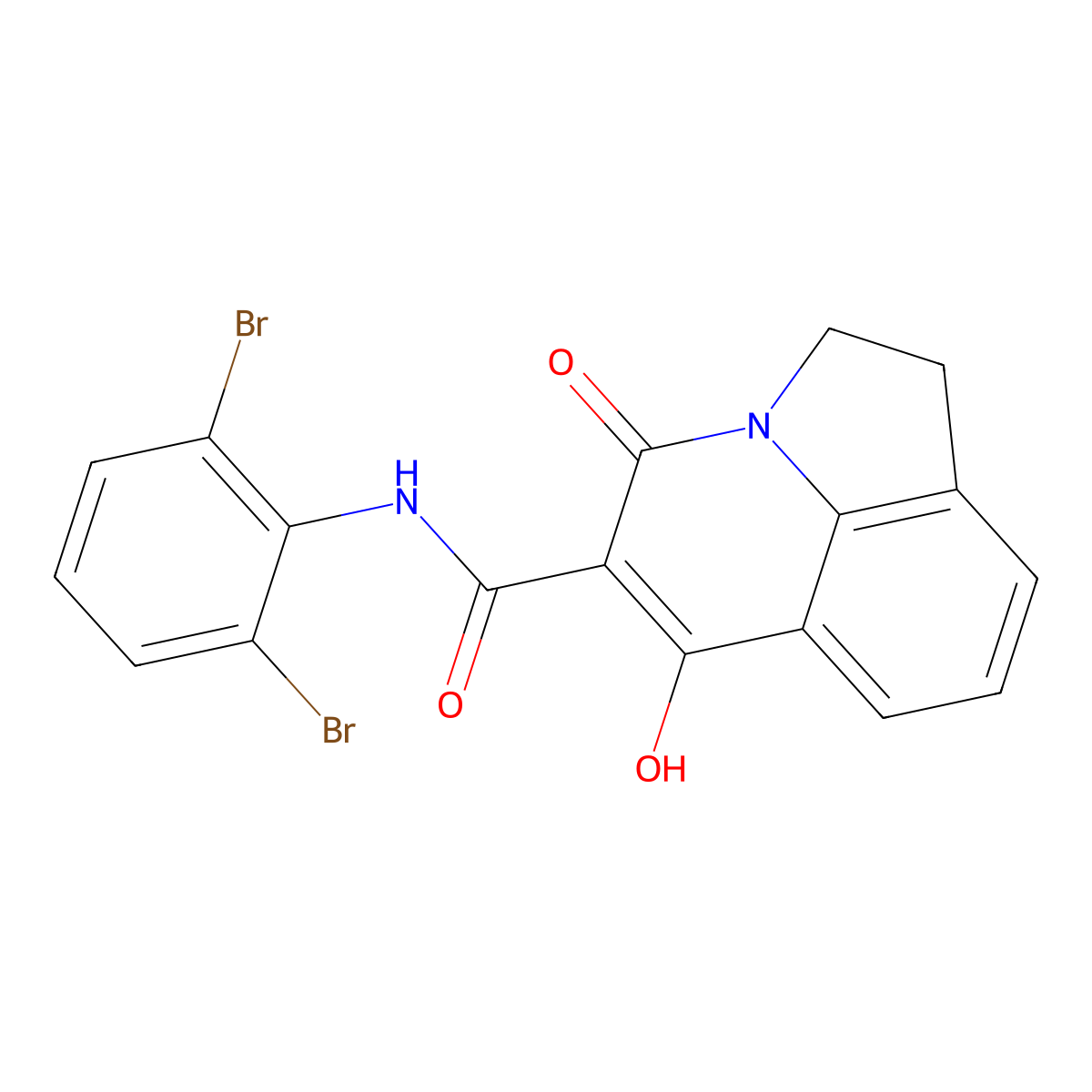 N-(2,6-dibromophenyl)-6-hydroxy-4-oxo-1,2-dihydro-4H-pyrrolo[3,2,1-ij]quinoline-5-carboxamide molecular structure, CAS 303987-34-0