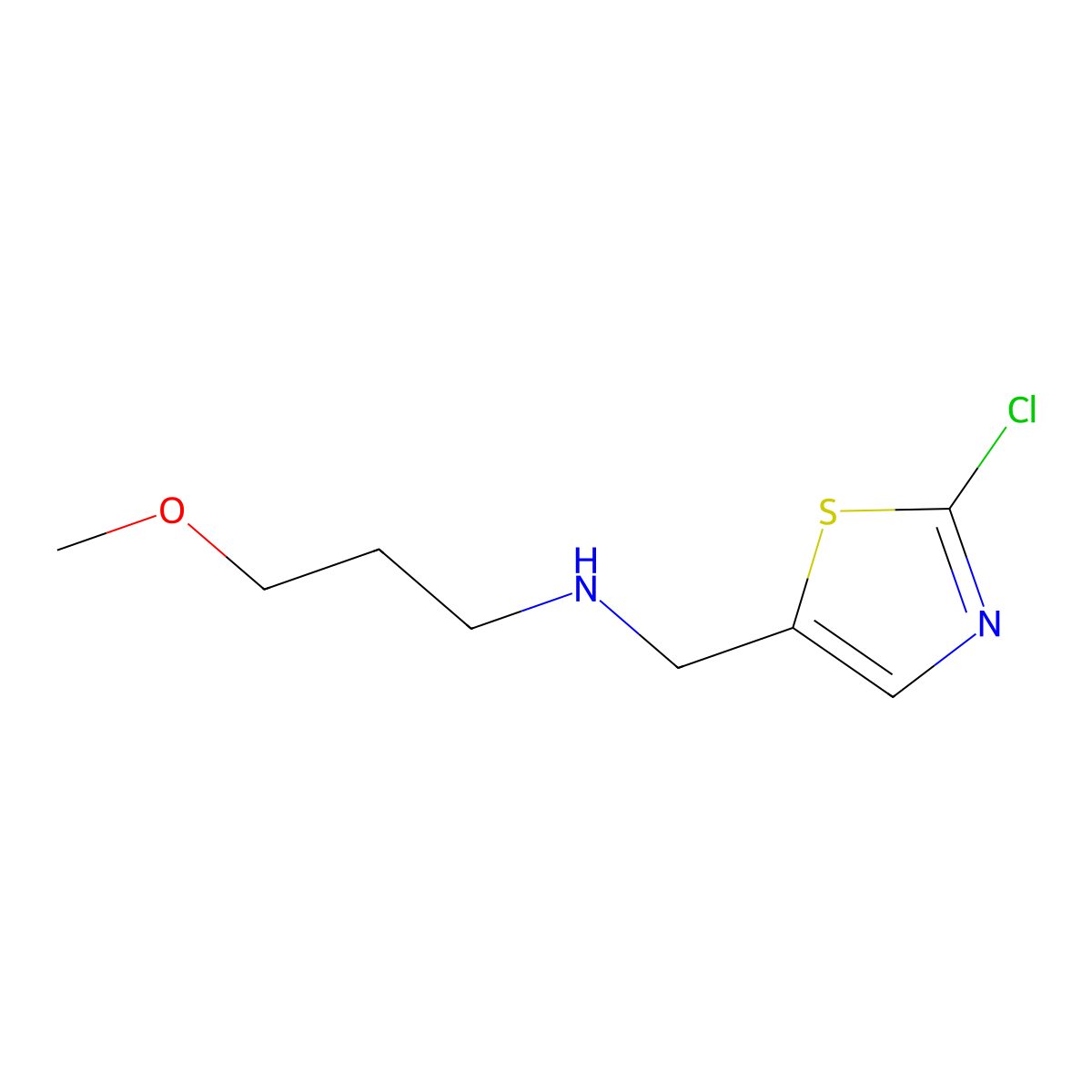 N-[(2-chloro-1,3-thiazol-5-yl)methyl]-3-methoxy-1-propanamine molecular structure, CAS 303987-35-1
