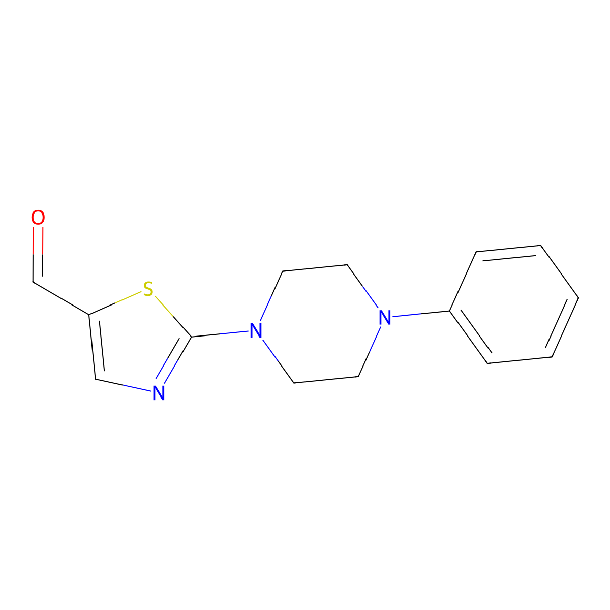 2-(4-Phenylpiperazin-1-yl)-1,3-thiazole-5-carbaldehyde molecular structure, CAS 303987-39-5