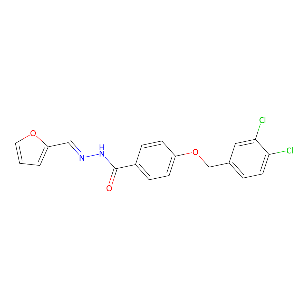 4-[(3,4-dichlorobenzyl)oxy]-N'-[(E)-2-furylmethylidene]benzenecarbohydrazide molecular structure, CAS 303987-46-4