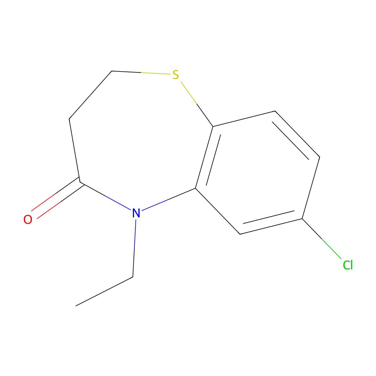 7-chloro-5-ethyl-2,3-dihydro-1,5-benzothiazepin-4(5H)-one molecular structure, CAS 303987-51-1