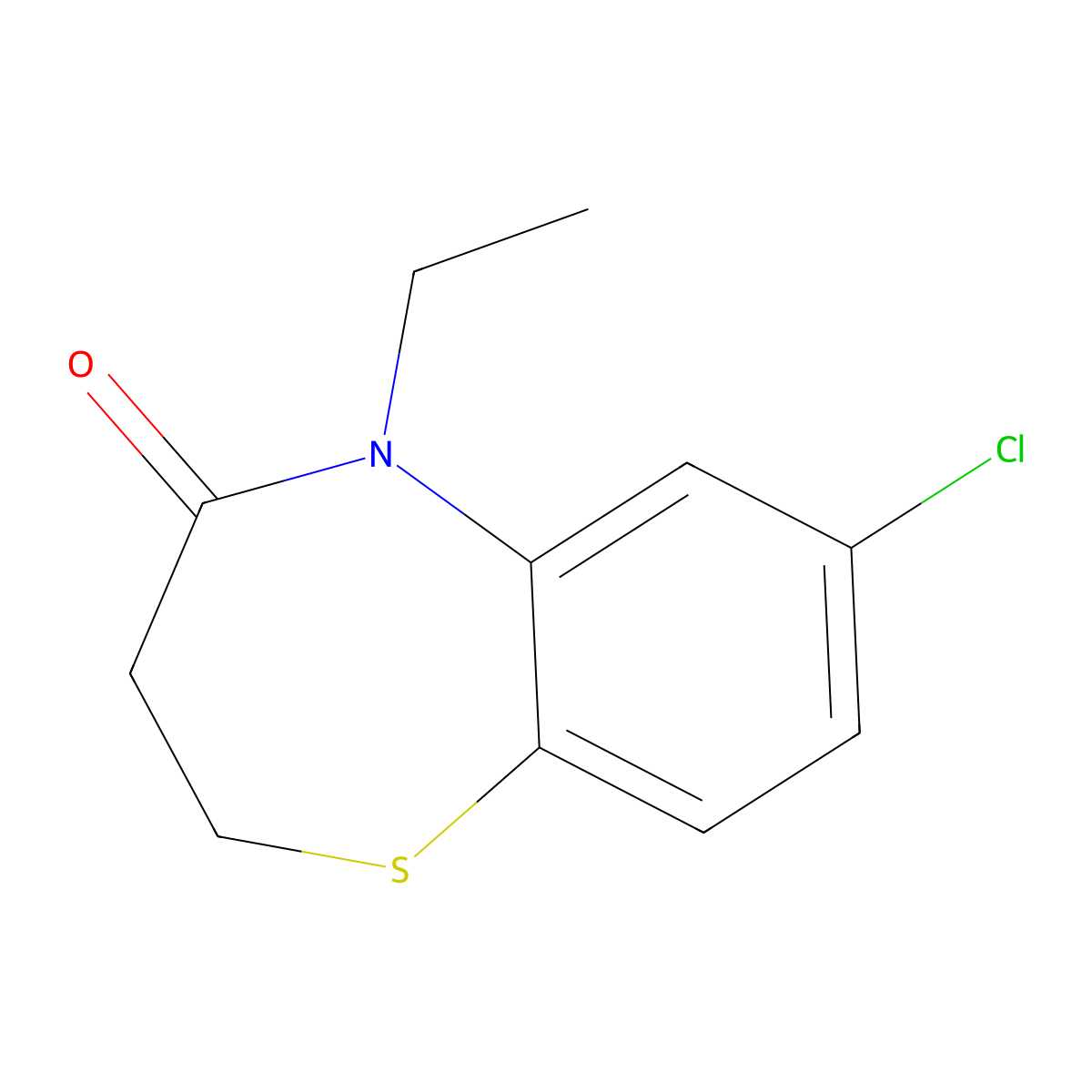 7-chloro-5-ethyl-2,3-dihydro-1,5-benzothiazepin-4(5H)-one molecular structure, CAS 303987-51-1