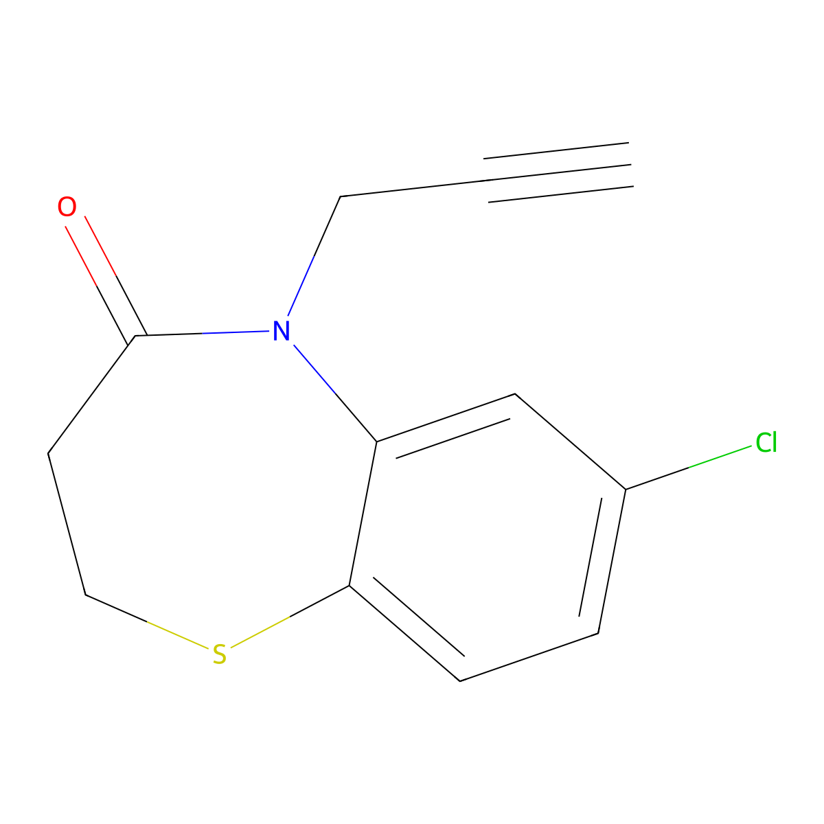 7-chloro-5-(2-propynyl)-2,3-dihydro-1,5-benzothiazepin-4(5H)-one molecular structure, CAS 303987-53-3